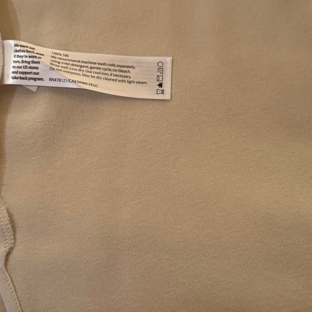 Eileen Fisher Silk Georgette Crepe Bateau Neck Sleeveless Tunic, Bone, SZ M, NWT - Picture 13 of 16